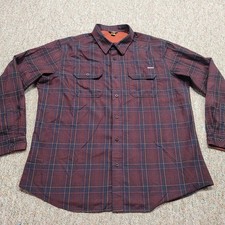 Eddie Bauer Shirt Mens 2XL Multi Plaid Travex Button Up Hiking Outdoors Rugged