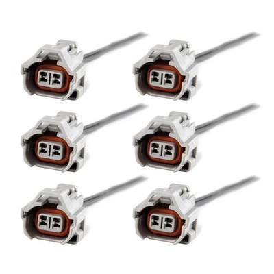 6PCS High Impedance Female Fuel Injector Connector Electrical Plugs For Infiniti - Image 1 of 4