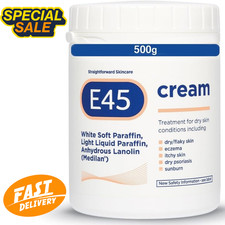 E45 Cream 500 g Tub Moisturiser for Dry Skin and Sensitive Skin Emollient to