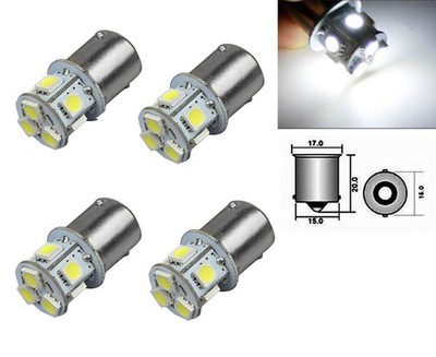 4pcs 12V DC Auto 1156 BA15S Weiß 8 LED SMD Seitenlicht Blinker Birne Lampe SPEEK