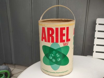 Ariel Waschmittel Dose aus Pappe 10 kg Vintage 70er Leer Reklame Waschpulver