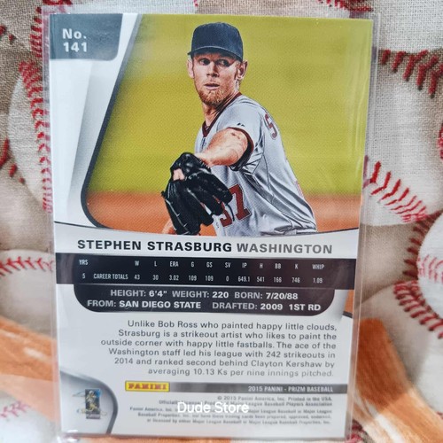 2015 Panini Prizm - Stephen Strasburg #141 - Washington Nationals *EX* - Picture 2 of 2