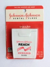 Reach Floss Unflavored Unwaxed Johnson & Johnson 55 Yard Vintage 1996 New Sealed