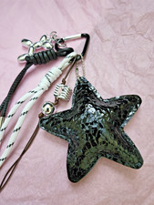 Black STAR CUSTOMIZABLE Charm Keychain Bag Purse Charm HEART Clasp Handmade
