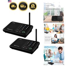 Wireless Intercom System for Home 1 Mile Range 10 Channels 2 Pack Black