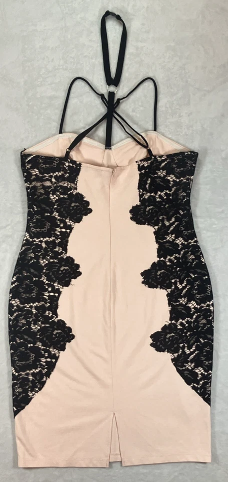 Venus Choker Neck Pink Mini Dress Black Lace Overlay Corset Top Size 16 Whimsy  - Image 2 of 4