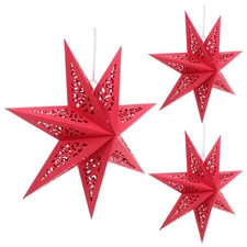  3 Pcs Christmas Star Origami Lamp Holiday Decorations LED Lampshade