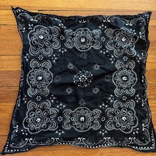 VTG rn 52469 Bandana L black White vintage RARE PATTERN Dots Bandanna
