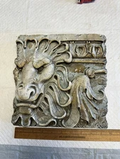 Architectural Roman Gargoyle Lion Ancient Wall Plaque Panel Faux Carved Stone