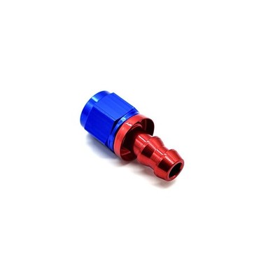 Alu Fitting AN6 Push On 0° Dash Verbinder Anschluss Rot/Blau 9/16 - 18