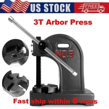 Precision Hand Press Arbor Press，3T Manual Desktop Press for Stretching/Forming