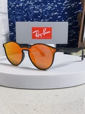 Ray-Ban RB4380 Black Frame orange Lens Sunglasses Size 60-14-145 oversized