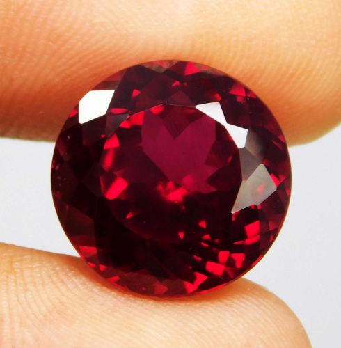 Pierre précieuse en vrac taillée ronde rubis rouge naturel Mozambique certifié 11,15 ct - Photo 4/10