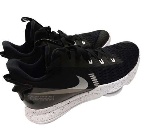 Nike Lebron James Witness V Black White Mid Top Mesh  Lace Up Basketball  Shoes - Picture 4 of 7