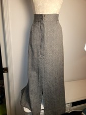 Vintage Highwaisted Houndstooth Wool Skirt, Hidden Button Panel, Size 7/8