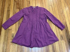 Kleen Cotton Micro Pleated Flared Blouse Top Rose Pink w/Waist Tie Women's M