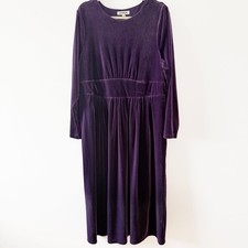 Boden Thea Velvet Midi Dress Viola Purple Plus Size 20-22L Party New Year's Eve