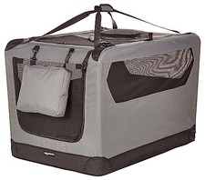 AMAZON BASICS PORTABLE FOLDING SOFT CRATE CARRIER KENNEL FOR LARGE DOGS, -