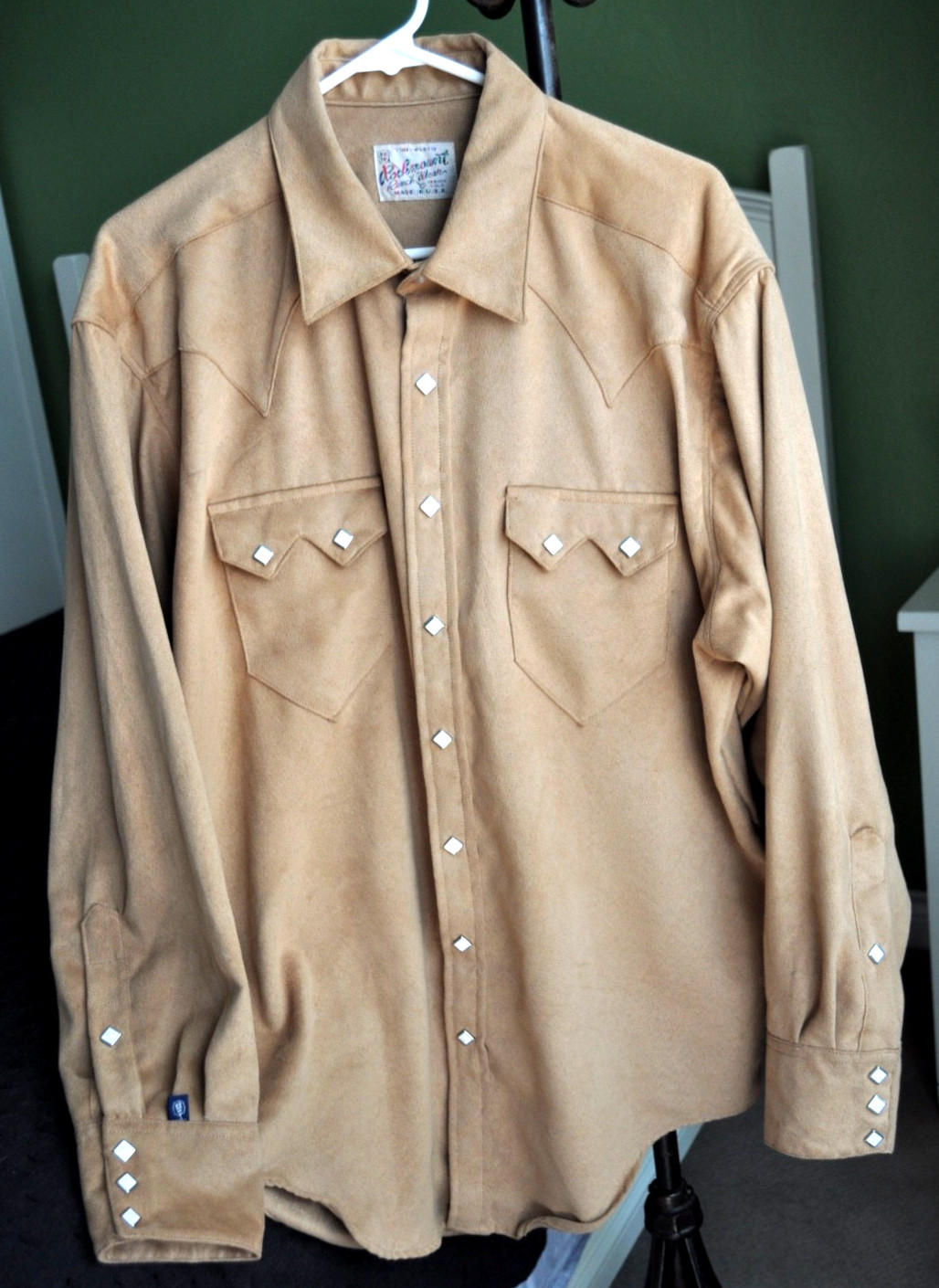 Rockmount Ranch Wear Western Shirt Men's Large Faux Suede