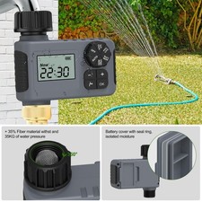 Wasserzeitschaltuhr f&uuml;r Gartenregner mit einfacher Programmierung und LCD-Displ
