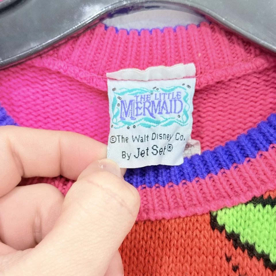Suéter Pullover Tejido Vintage Años 90 Disney Ariel La Sirenita Niñas Talla 6 Foto 3 de 4