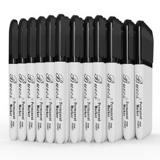 Permanent Markers, 60 Count Black Permanent Markers, Fine Point, Waterproof ...