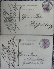 2x stare rzadkie pocztówki-AK 1879 Crefeld+Hagen n.Düsseldorf Reichspost