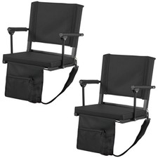 Uimoso Portable Bleacher Seats with Backrest and Padded Cushion, Set of 2