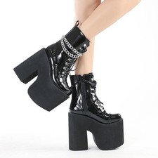 Women's High Heel Platform Boots Cosplay Ankle Boots Punk Add Height Thick Sole