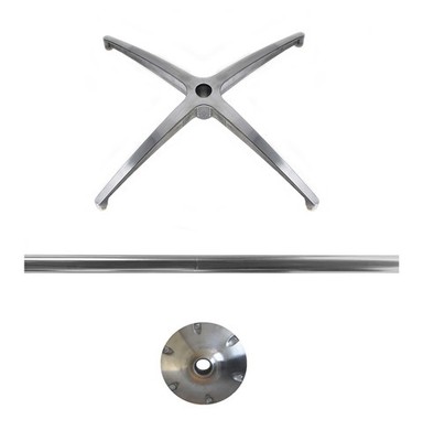 Commercial Cocktail Table Base Kit with 30 in High Leg Base and Socket Aluminum