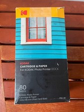 Kodak PHC-80 Photo Printer Cartridge Paper 80 Sheets 2 Ribbon Cartridges New