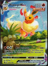 Carta Pokemon promozionale Flareon VMAX SWSH180 arte alternativa stella nera quasi nuova