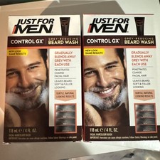 2--Just For Men Control GX Grey Reducing Beard Wash Shampoo 4oz