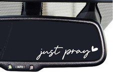 3 x Rear View Mirror Decal, Fath Car Mirror Decal, Bible Verse G Color: White