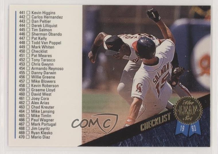 1993 Leaf Checklist #450 g0h