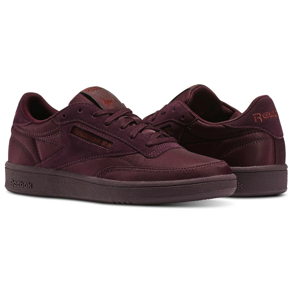 REEBOK CLASSICS CLUB C 85 BASKETS FEMMES FILLES BASKETS CHAUSSURES MARRON NEUF
