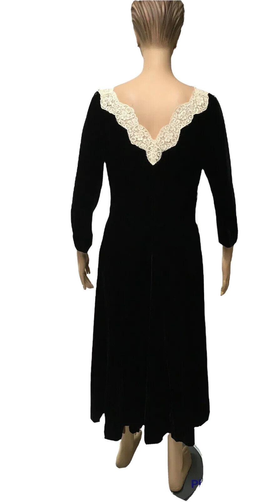 1940s Eisenberg Originals Dress Black Velvet Lace… - image 6