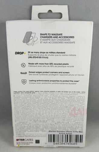 Otterbox Symmetry Apple iPhone 15 Pro Max Dotting Around (Clear/Brown) MagSafe - Picture 3 of 4
