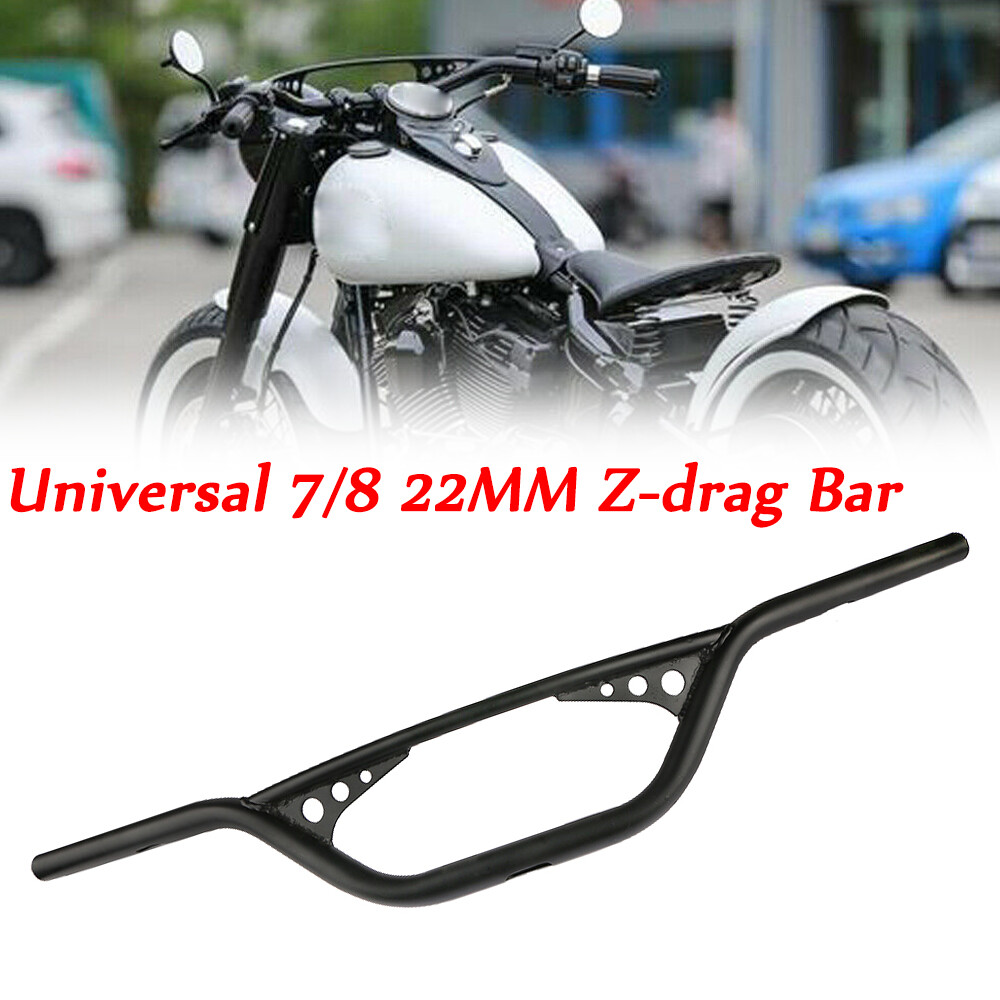 Motorcycle 7/8" Handlebars Z Bar Drag Bars For Yamaha Suzuki Honda Harley Black @25-in Handlebar - Foto 10