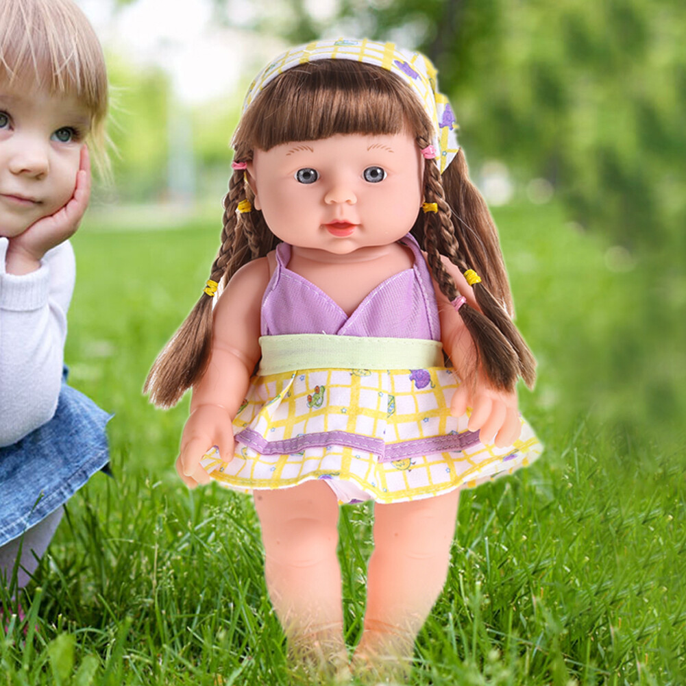 Reborn Baby Doll Soft Vinyl Silicone Lifelike Newborn Baby Purple Hot