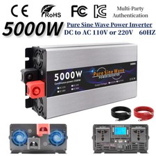 3000W 4000W 5000W Power Inverter Pure Sine Wave 12V DC to AC 110V 220V Converter