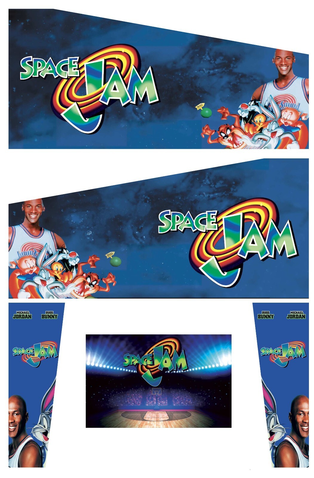 Stickers Space Jam Pincab Flipper Autocollant Décoration Vinyle Sideart