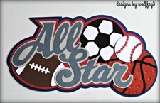 CRAFTECAFE SPORTS TITLE premade paper piecing scrapbook diecut piece page album