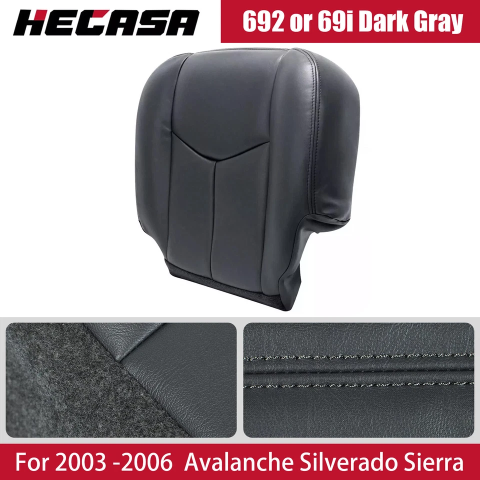 For 2003-2007 Chevy Silverado 1500 2500 HD Driver Bottom Seat Cover Dark Gray Foto 3 de 4