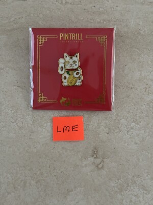 Pintrill Pearl River Mart Lucky Cat W/ Movable Arm Pin New