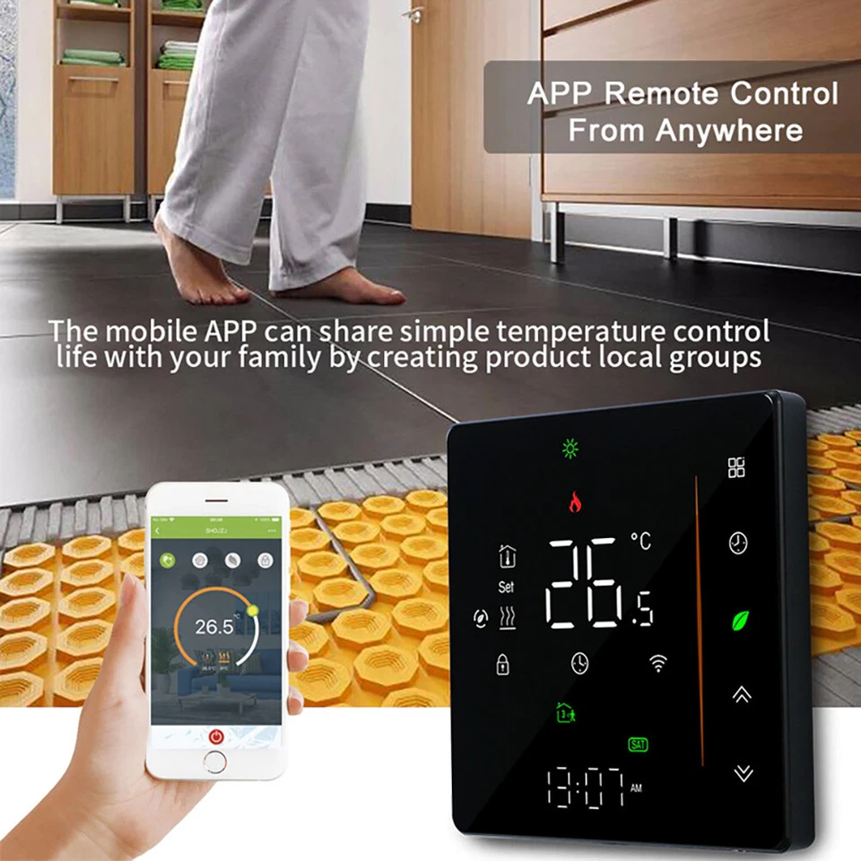 Digital Smart Thermostat Heizkörper WIFI Home Heizung Für App Alexa Google Raum/ - Bild 3 von 4