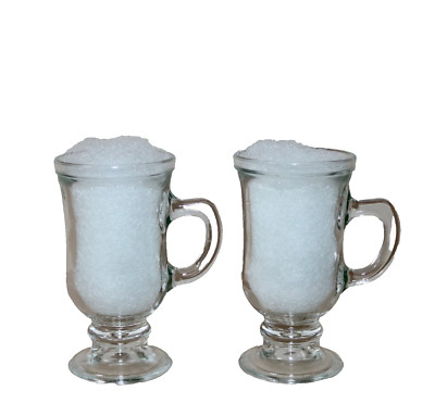 Irish Coffee Mugs ~ Set Of 2 ~ 4 Oz Clear Glass With Handles | eBay