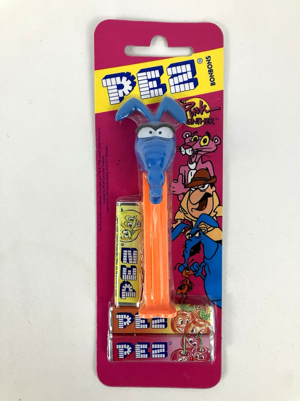 Lot of 2 Pez Pink Panther Bonbons European, Pink Panther & Aardvark (1997) New