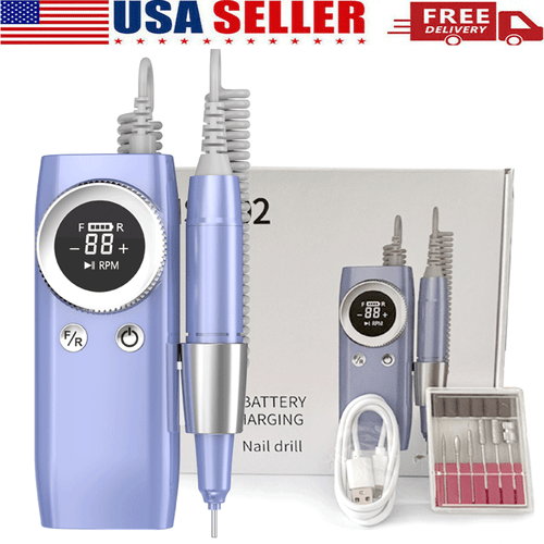 New Pro 45000RPM Nail Drill Machine Portable Manicure Pedicure Rechargeable BK60 - Picture 15 of 25