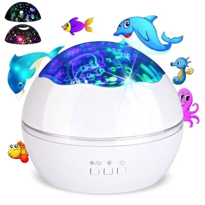Moredig Baby Projector Light, Rotating Ocean Wave Projector with Star  Colors UK